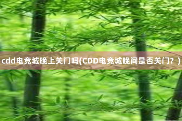 cdd电竞城晚上关门吗(CDD电竞城晚间是否关门？)