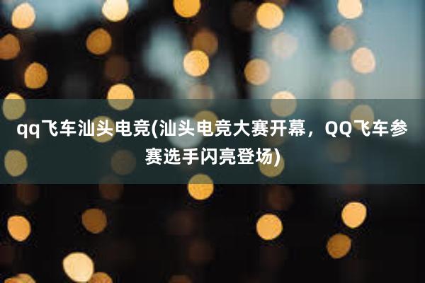 qq飞车汕头电竞(汕头电竞大赛开幕，QQ飞车参赛选手闪亮登场)