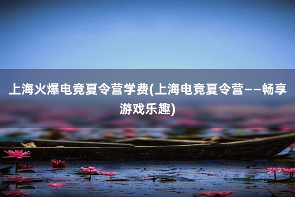 上海火爆电竞夏令营学费(上海电竞夏令营——畅享游戏乐趣)