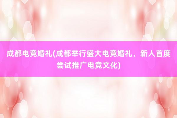 成都电竞婚礼(成都举行盛大电竞婚礼，新人首度尝试推广电竞文化)