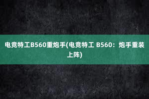 电竞特工B560重炮手(电竞特工 B560：炮手重装上阵)