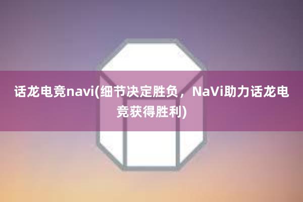 话龙电竞navi(细节决定胜负，NaVi助力话龙电竞获得胜利)