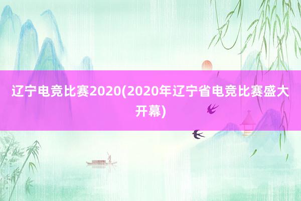 辽宁电竞比赛2020(2020年辽宁省电竞比赛盛大开幕)