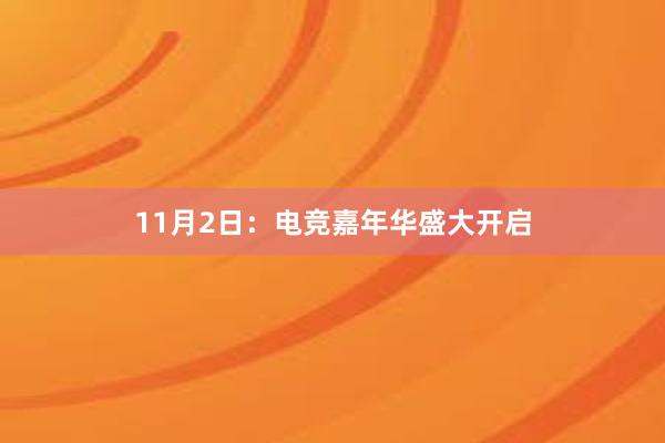 11月2日：电竞嘉年华盛大开启