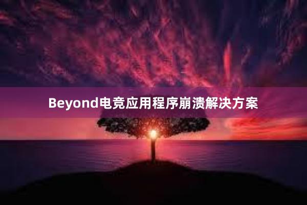 Beyond电竞应用程序崩溃解决方案