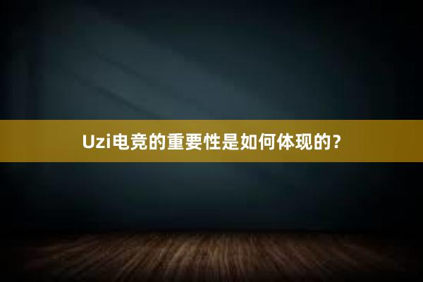 Uzi电竞的重要性是如何体现的？