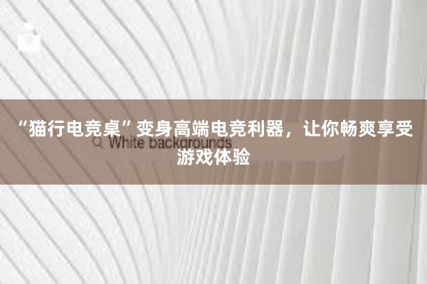 “猫行电竞桌”变身高端电竞利器，让你畅爽享受游戏体验