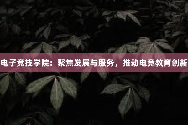 电子竞技学院：聚焦发展与服务，推动电竞教育创新