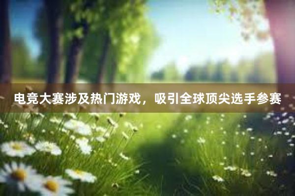 电竞大赛涉及热门游戏，吸引全球顶尖选手参赛