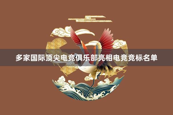 多家国际顶尖电竞俱乐部亮相电竞竞标名单