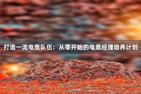 打造一流电竞队伍：从零开始的电竞经理培养计划