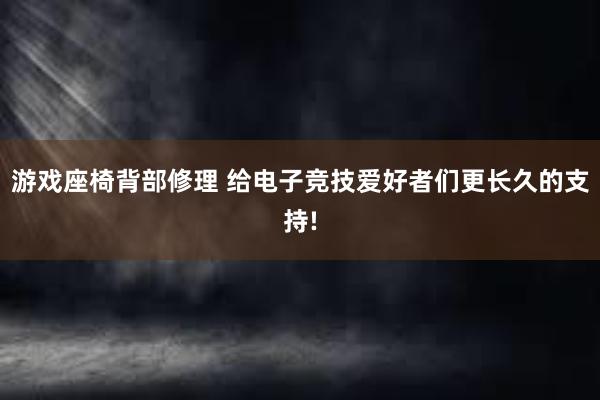 游戏座椅背部修理 给电子竞技爱好者们更长久的支持!